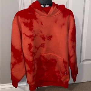 DIY Red Bleached Hoodie